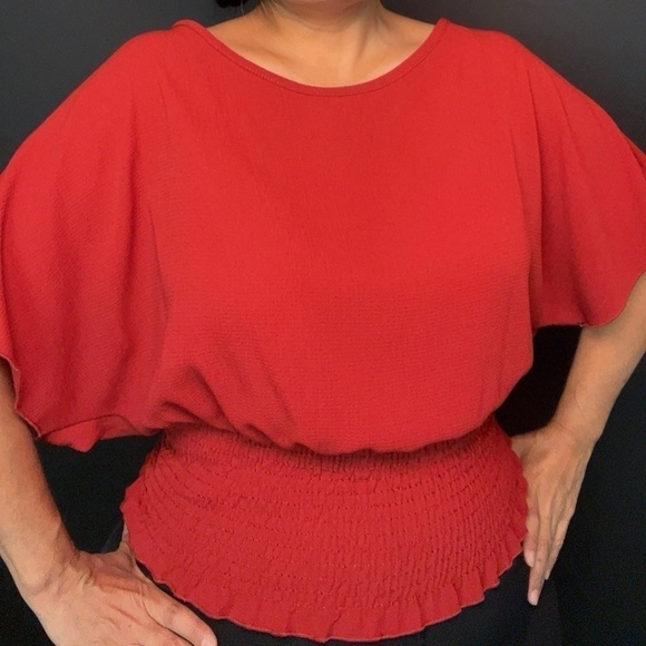 Burnt Orange Red Blouse - Picture 3 of 8